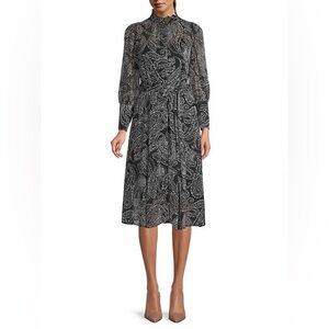 Calvin Klein Paisley Chiffon Shirtdress Sz 12 like new